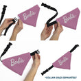 Load image into Gallery viewer, Pet Bandana - BARBIE Script and B Icon Collage Pinks/White
