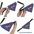 Load image into Gallery viewer, Pet Bandana - Bandana Betty Boop USA Heart Pose Polka Dot/Face Blue/White
