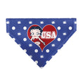 Load image into Gallery viewer, Pet Bandana - Bandana Betty Boop USA Heart Pose Polka Dot/Face Blue/White
