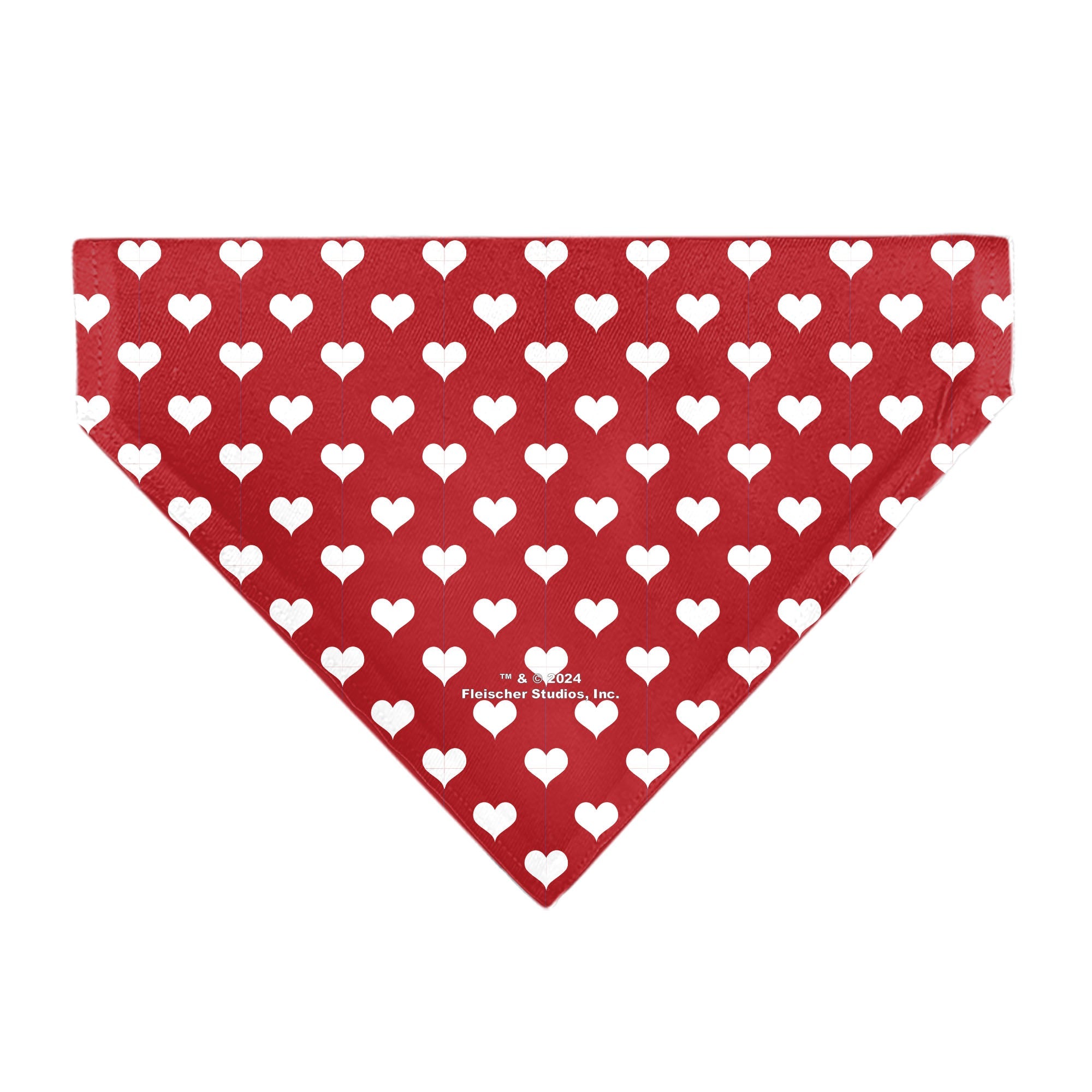 Pet Bandana - Bandana BETTY BOOP Seated Leg Kick Pose and Text Hearts Red/White