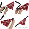 Load image into Gallery viewer, Pet Bandana - Bandana BETTY BOOP Seated Leg Kick Pose and Text Hearts Red/White
