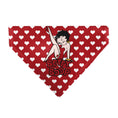 Load image into Gallery viewer, Pet Bandana - Bandana BETTY BOOP Seated Leg Kick Pose and Text Hearts Red/White
