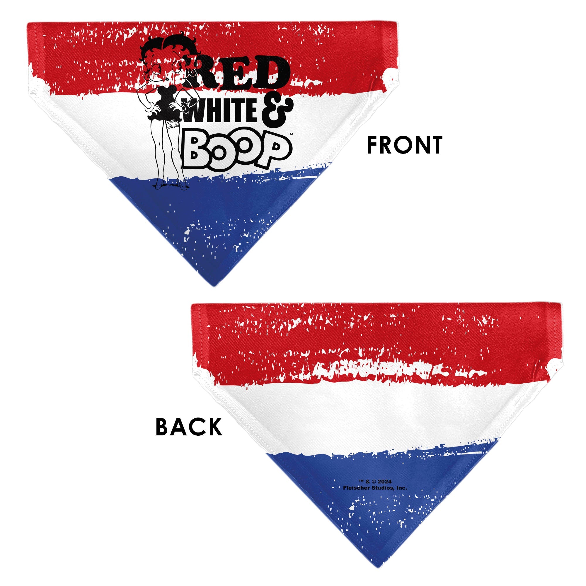 Pet Bandana - Bandana Betty Boop RED WHITE & BOOP Pose Americana Stripe Red/White/Blue/Black