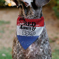Load image into Gallery viewer, Pet Bandana - Bandana Betty Boop RED WHITE & BOOP Pose Americana Stripe Red/White/Blue/Black
