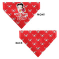 Load image into Gallery viewer, Pet Bandana - Bandana BETTY BOOP Holiday Gift Pose and Santa Betty  Winking Icon Red

