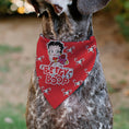 Load image into Gallery viewer, Pet Bandana - Bandana BETTY BOOP Holiday Gift Pose and Santa Betty  Winking Icon Red
