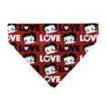 Load image into Gallery viewer, Pet Bandana - Betty Boop LOVE Text and Face Red/Black/White

