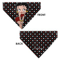Load image into Gallery viewer, Pet Bandana - Betty Boop Hands on Knees Pose Heart Polka Dot Black/Red/White

