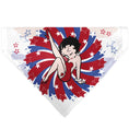 Load image into Gallery viewer, Pet Bandana - Betty Boop Americana Leg Kick Pose White/Red/Blue
