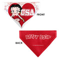 Load image into Gallery viewer, Pet Bandana - Betty Boop USA Heart Pose and Stars White/Red

