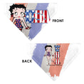 Load image into Gallery viewer, Pet Bandana - Betty Boop USA Stars and Stripes Pose White/Red/Blue
