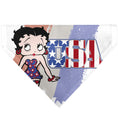 Load image into Gallery viewer, Pet Bandana - Betty Boop USA Stars and Stripes Pose White/Red/Blue
