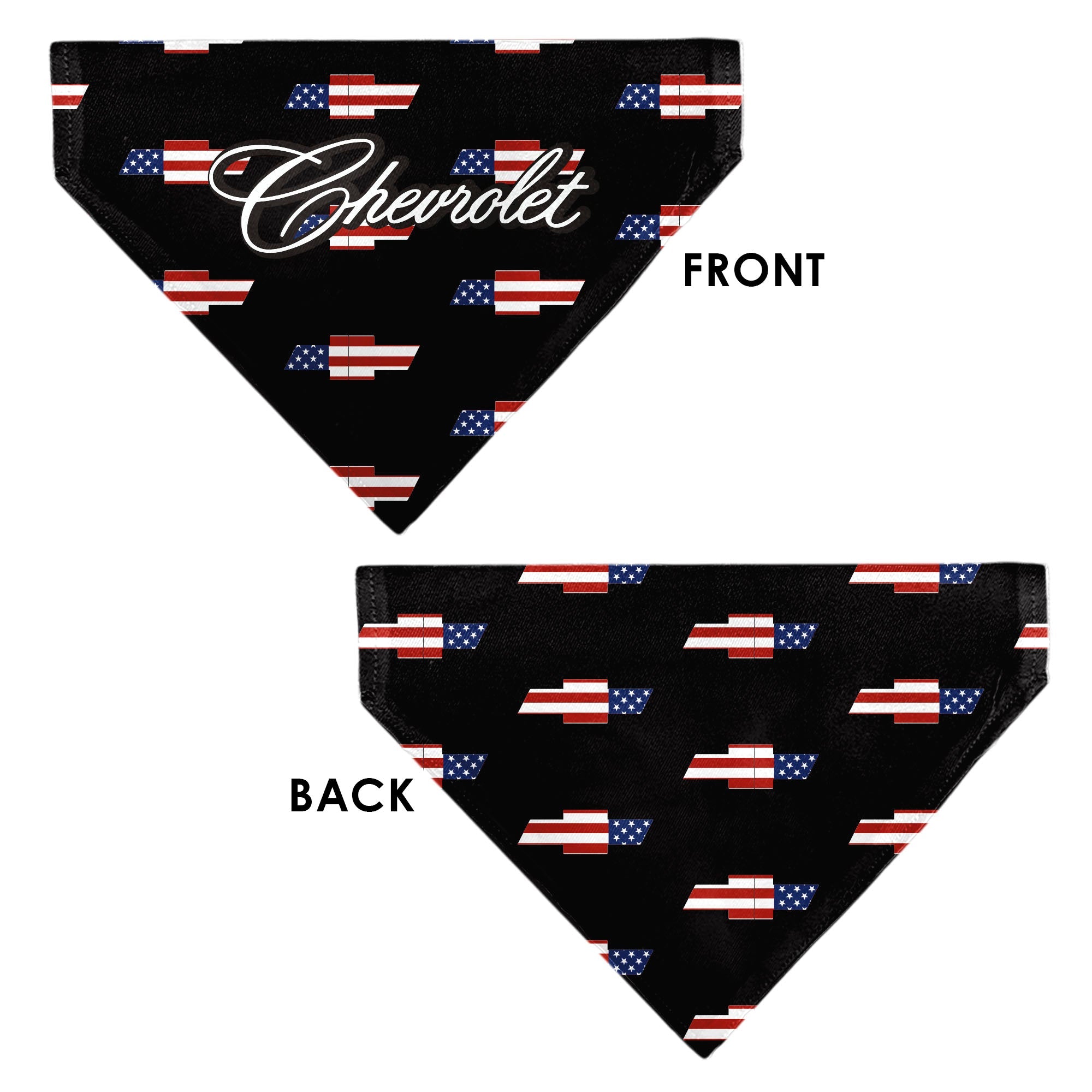 Pet Bandana - CHEVROLET Script and Americana Bowtie Repeat Black