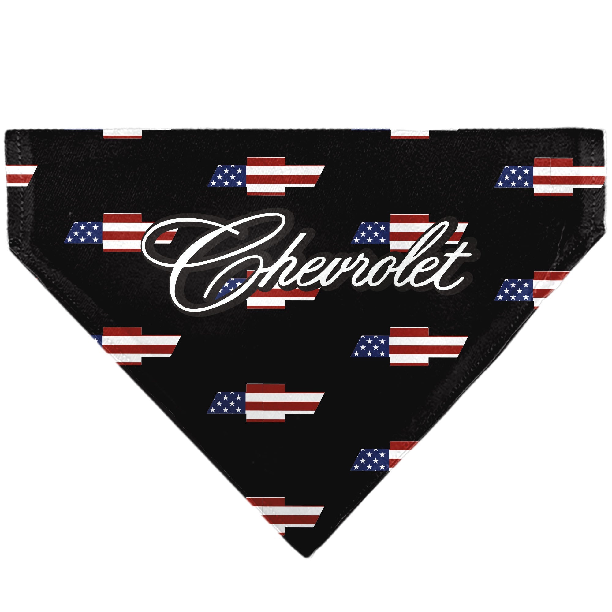 Pet Bandana - CHEVROLET Script and Americana Bowtie Repeat Black