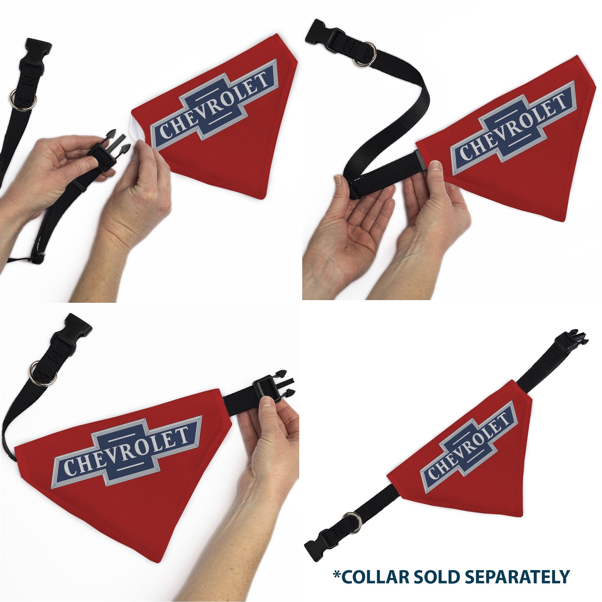 Pet Bandana - CHEVROLET 1940 Bowtie Text Logo Red/White/Blue