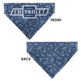Load image into Gallery viewer, Pet Bandana - CHEVROLET 1940 Bowtie Text Logo Paisley Blue/White
