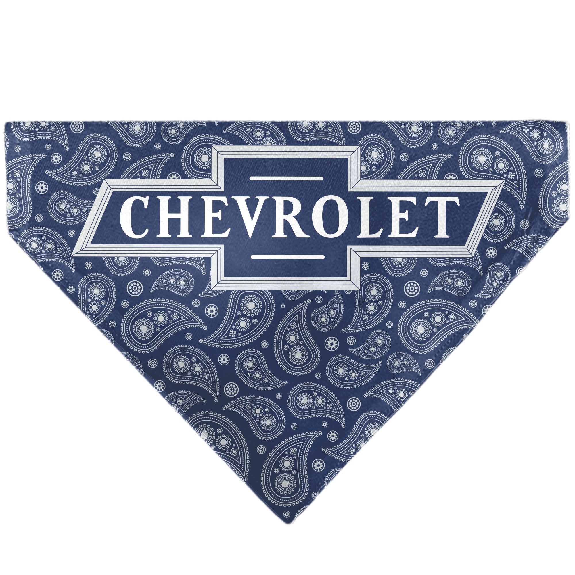 Pet Bandana - CHEVROLET 1940 Bowtie Text Logo Paisley Blue/White