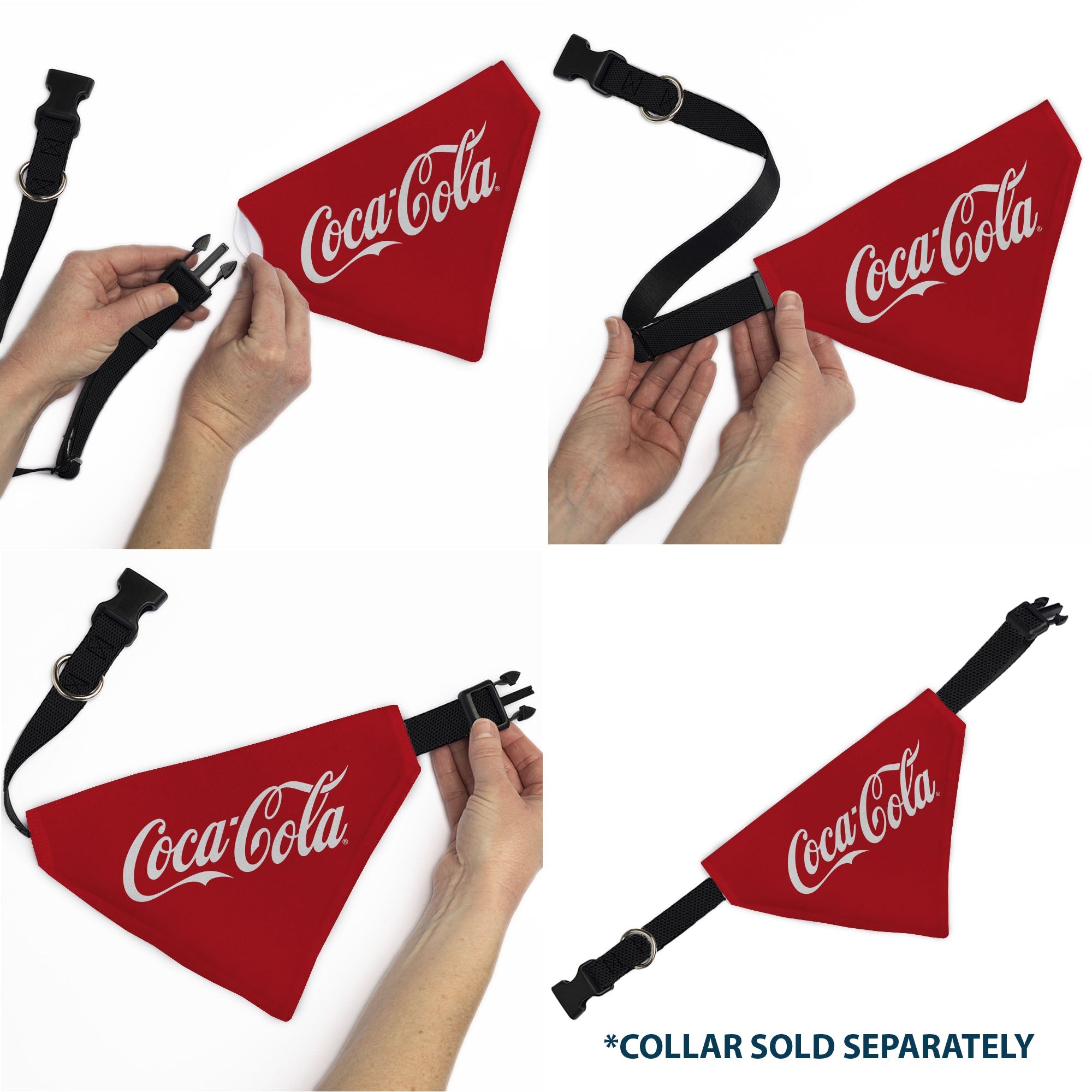 Pet Bandana - COCA-COLA Script Logo Centered Red/White