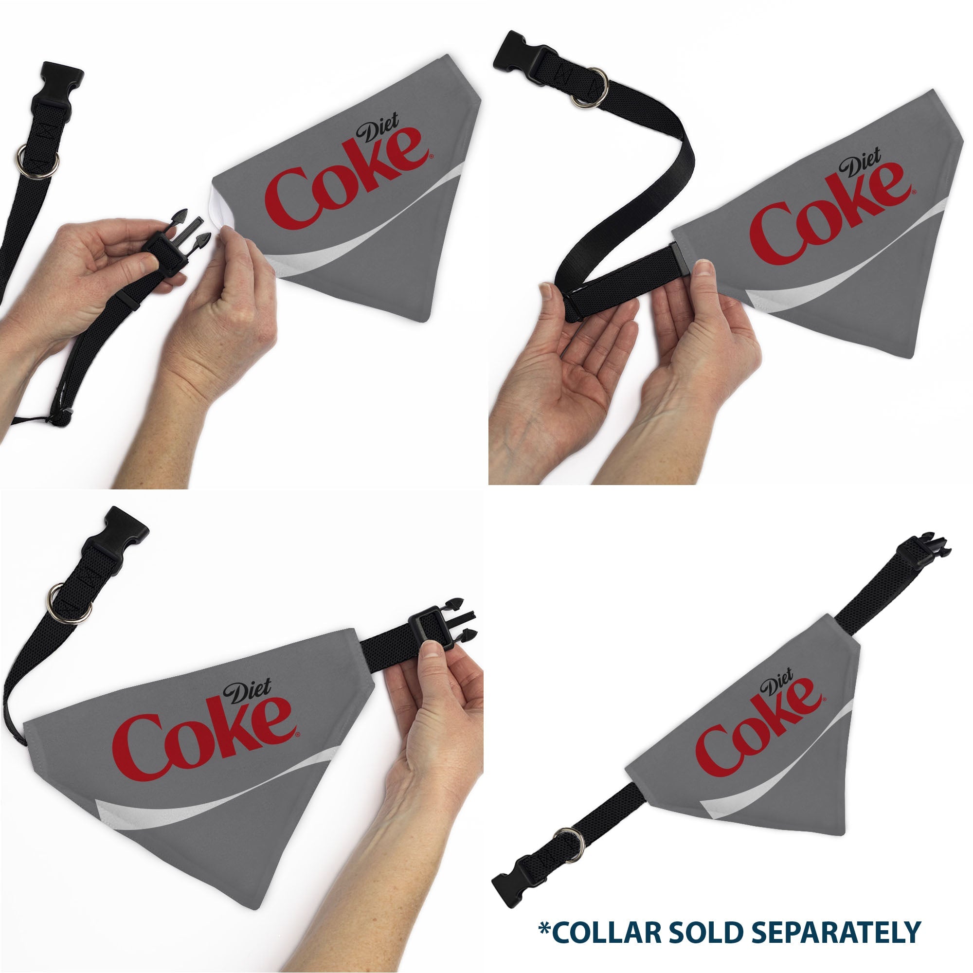 Pet Bandana - DIET COKE Logo Gray/Red/White