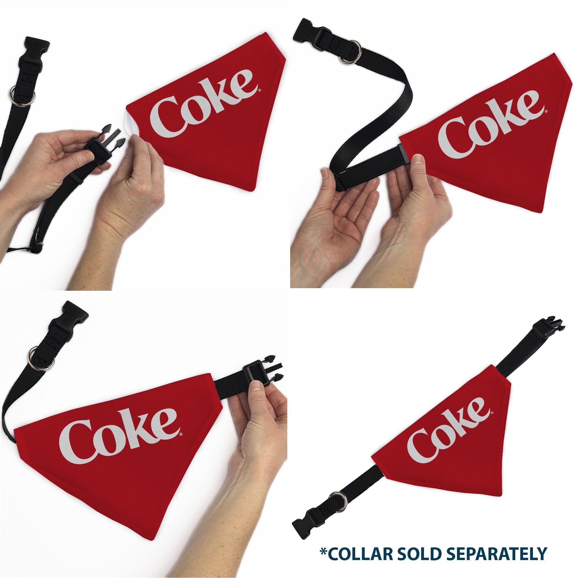Pet Bandana - Coca-Cola COKE Logo Centered Red/White