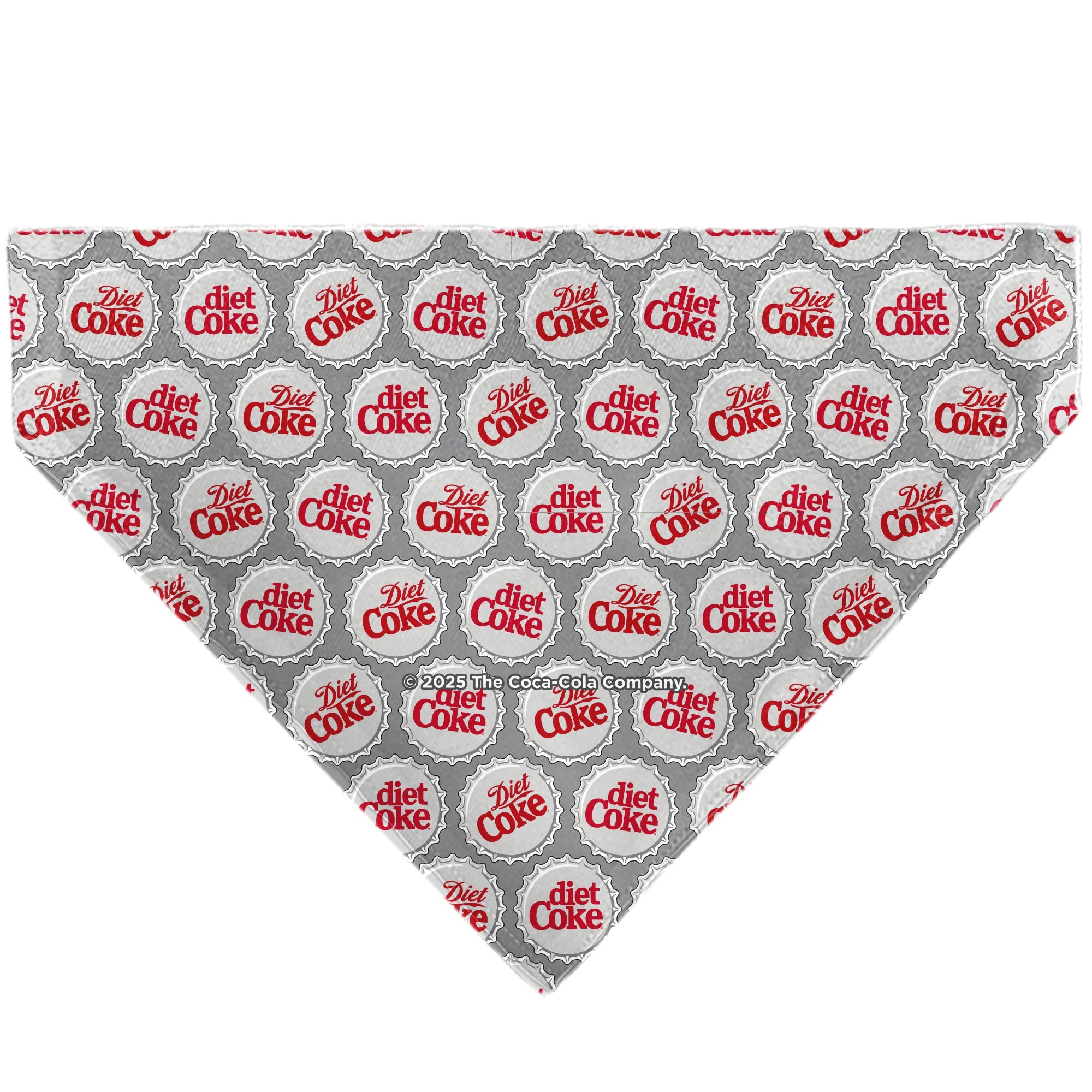 Pet Bandana - DIET COKE Bottle Caps Scattered Grays/White/Red