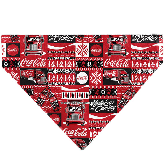 Pet Bandana - Coca-Cola Holiday Sweater Collage Red/Black/White