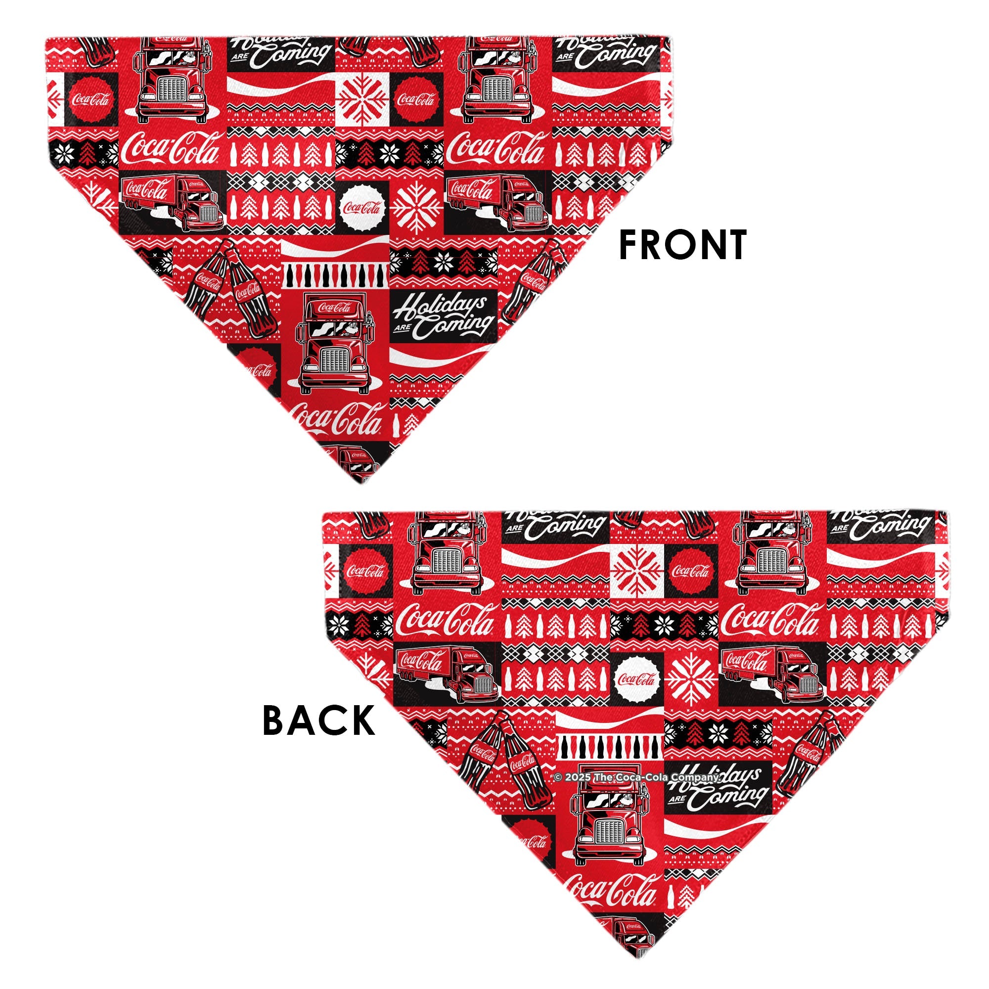 Pet Bandana - Coca-Cola Holiday Sweater Collage Red/Black/White