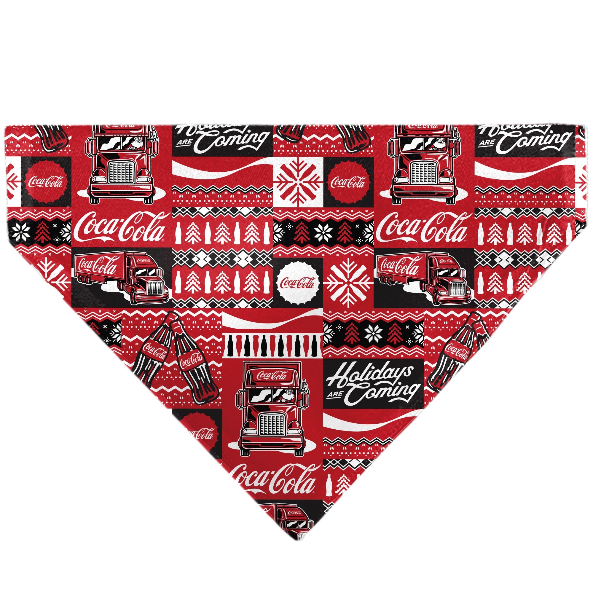 Pet Bandana - Coca-Cola Holiday Sweater Collage Red/Black/White