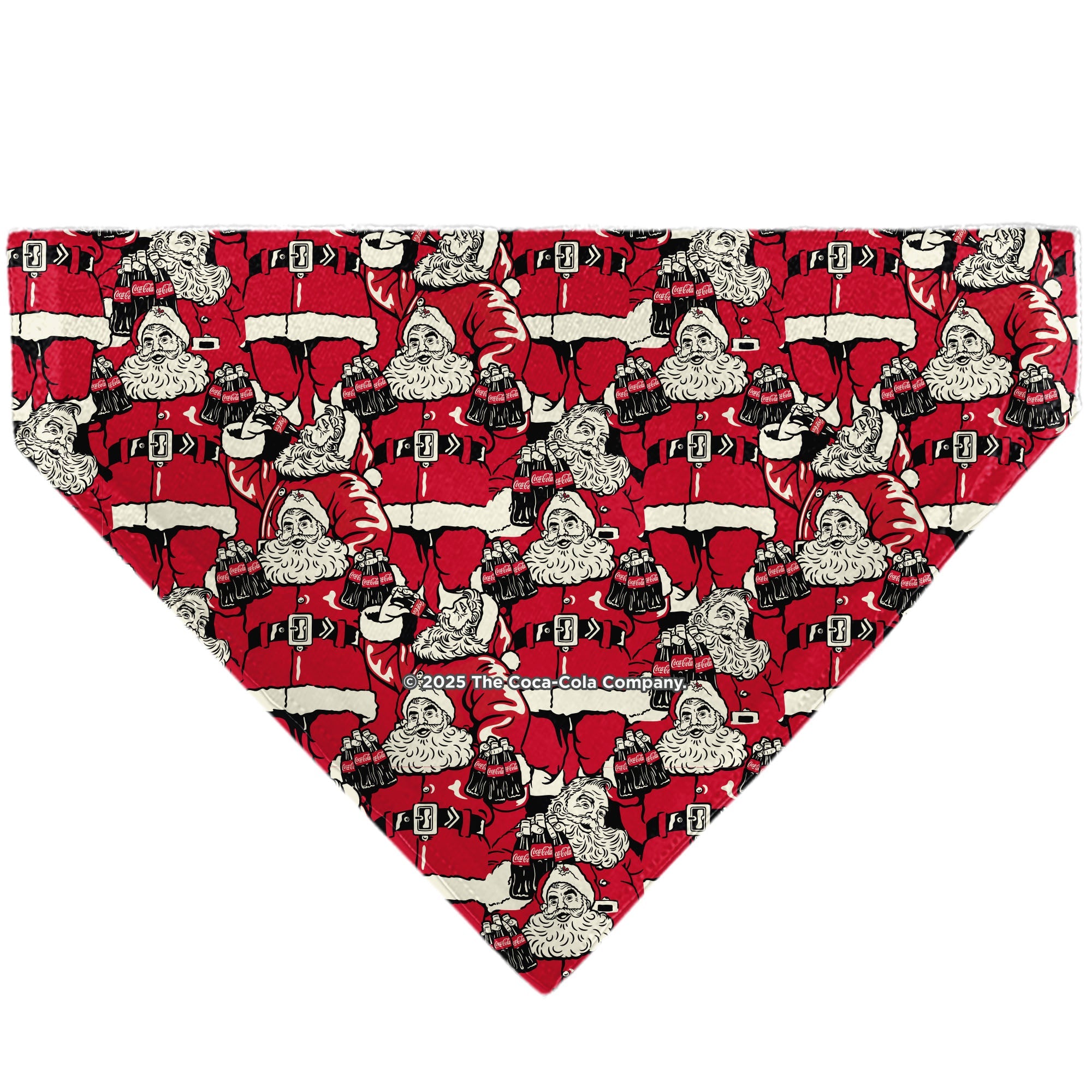 Pet Bandana - Coca-Cola Santa Claus Holiday Poses Stacked Red