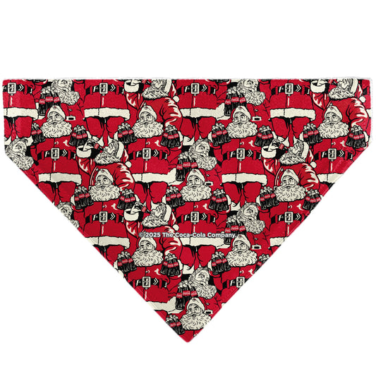 Pet Bandana - Coca-Cola Santa Claus Holiday Poses Stacked Red