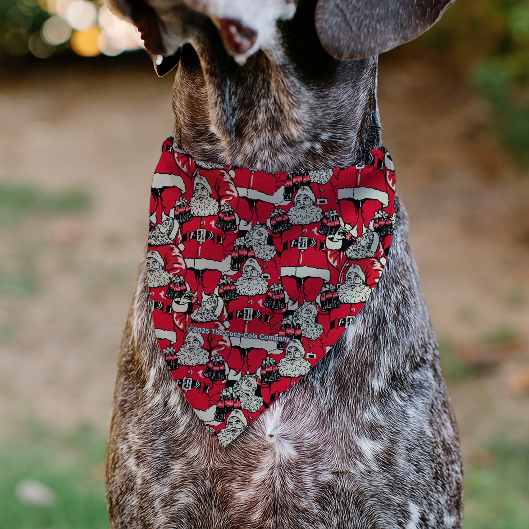 Pet Bandana - Coca-Cola Santa Claus Holiday Poses Stacked Red