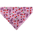 Load image into Gallery viewer, Pet Bandana - CHERRY COKE Cherries and Logo Scattered Pink
