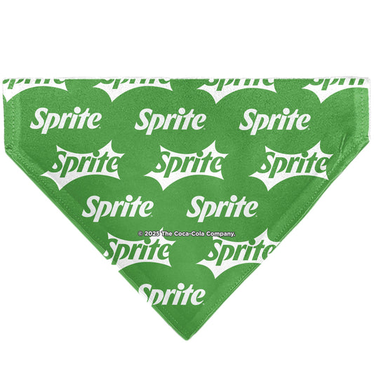 Pet Bandana - SPRITE Logo Repeat Green/White