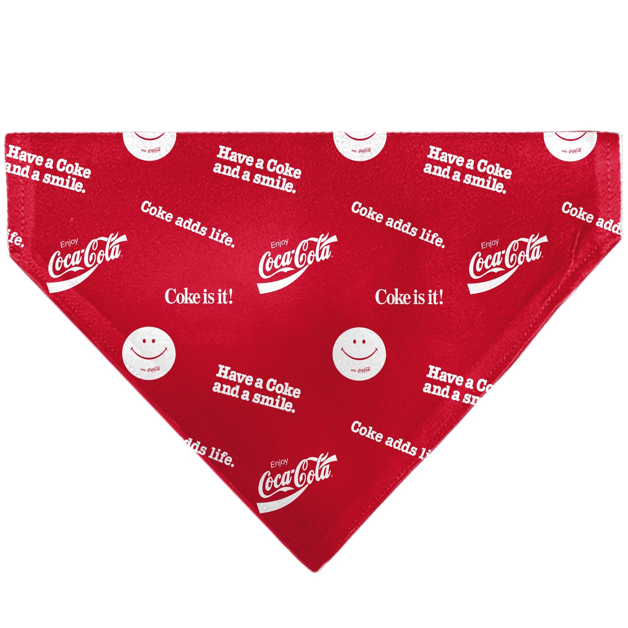Pet Bandana - COCA-COLA Coke Quotes Scattered Red/White