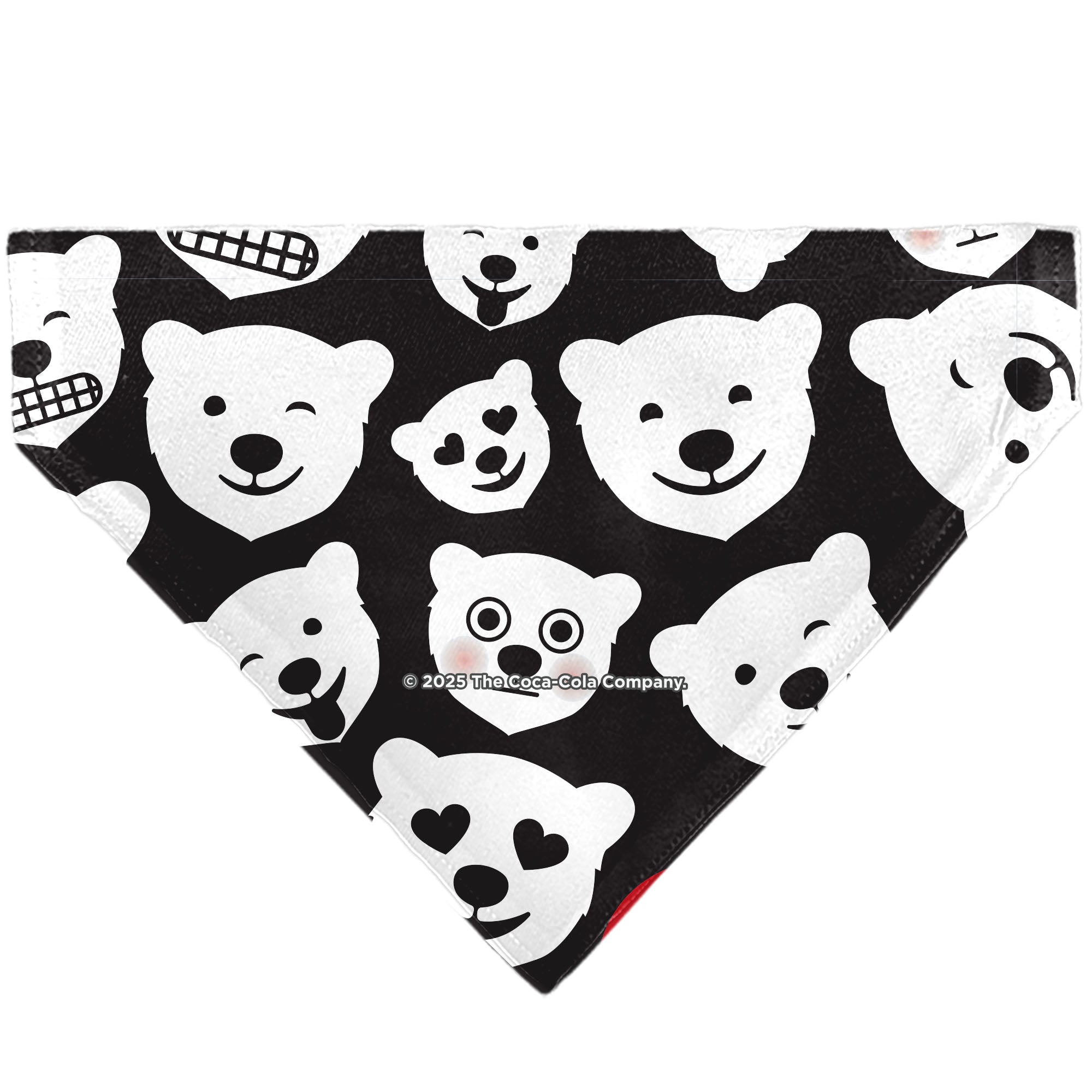 Pet Bandana - Coca-Cola Polar Bear Expressions Scattered Black/White