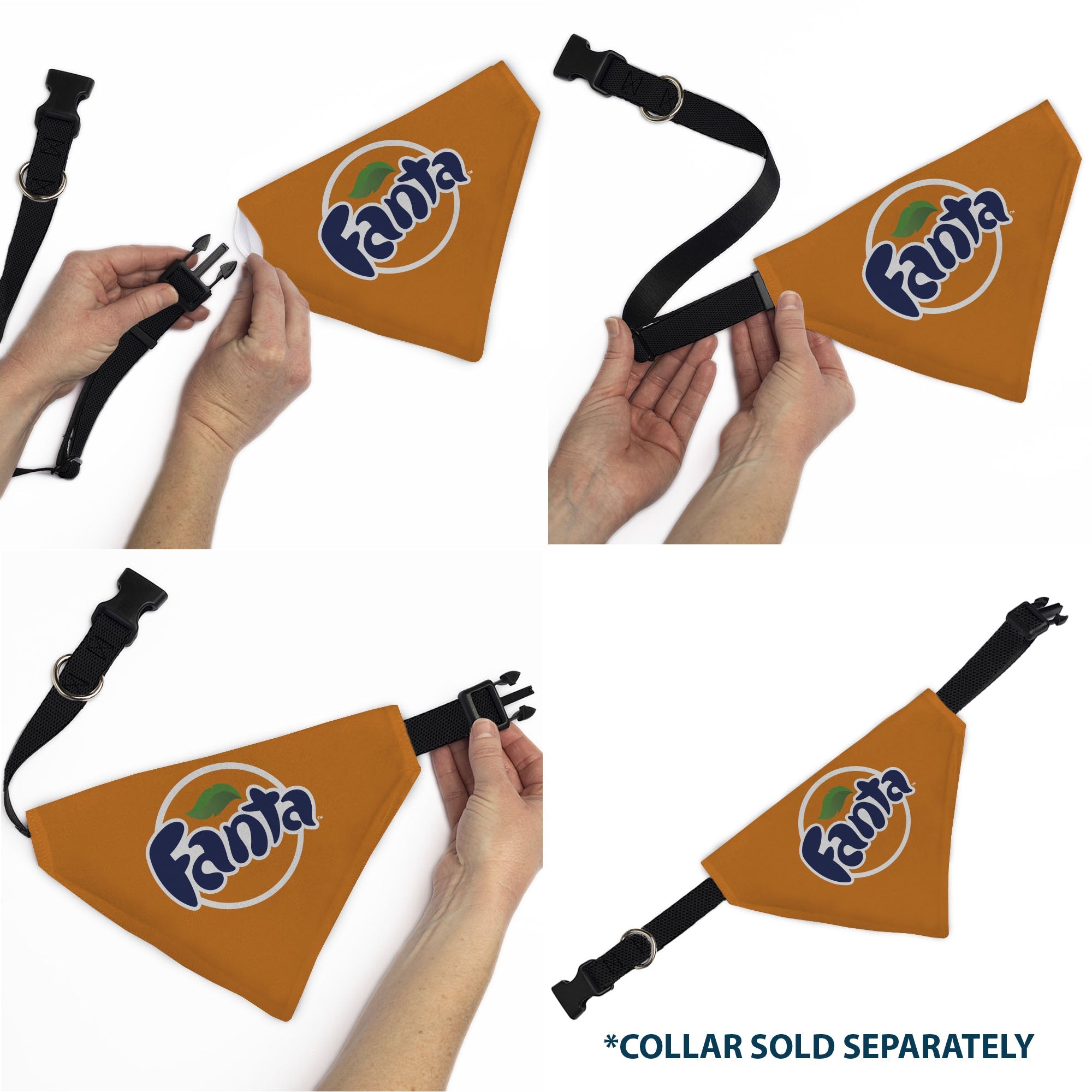 Pet Bandana - FANTA Orange Round Logo Orange/White/Blue