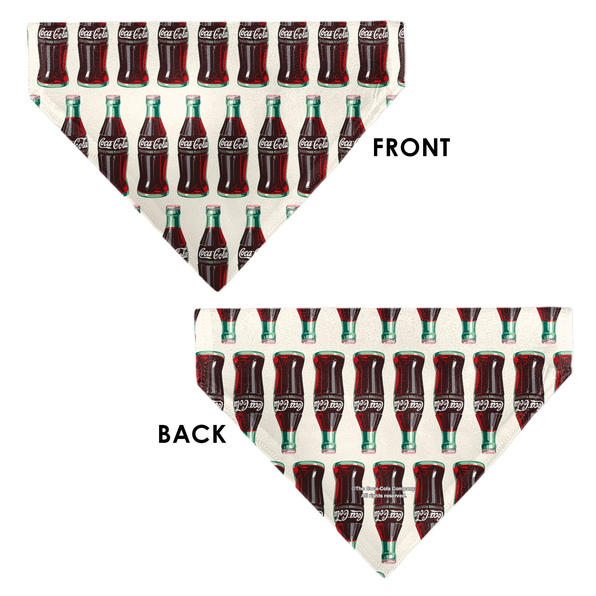 Pet Bandana - Coca-Cola Glass Bottles Collage White
