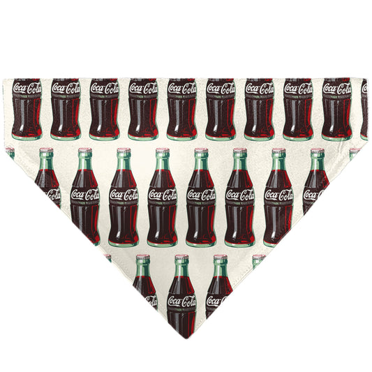 Pet Bandana - Coca-Cola Glass Bottles Collage White