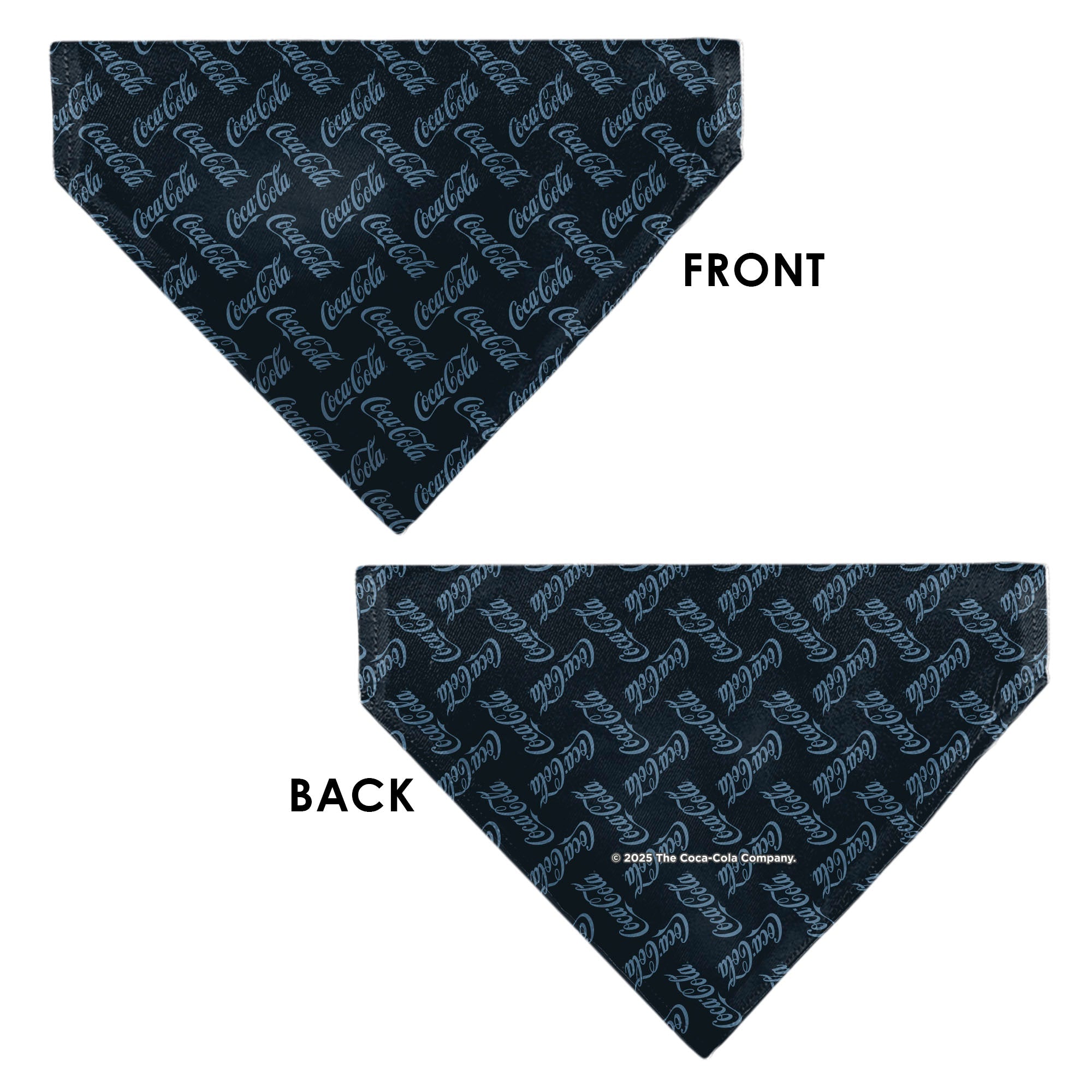 Pet Bandana - COCA-COLA Script Collage Navy/Light Blue