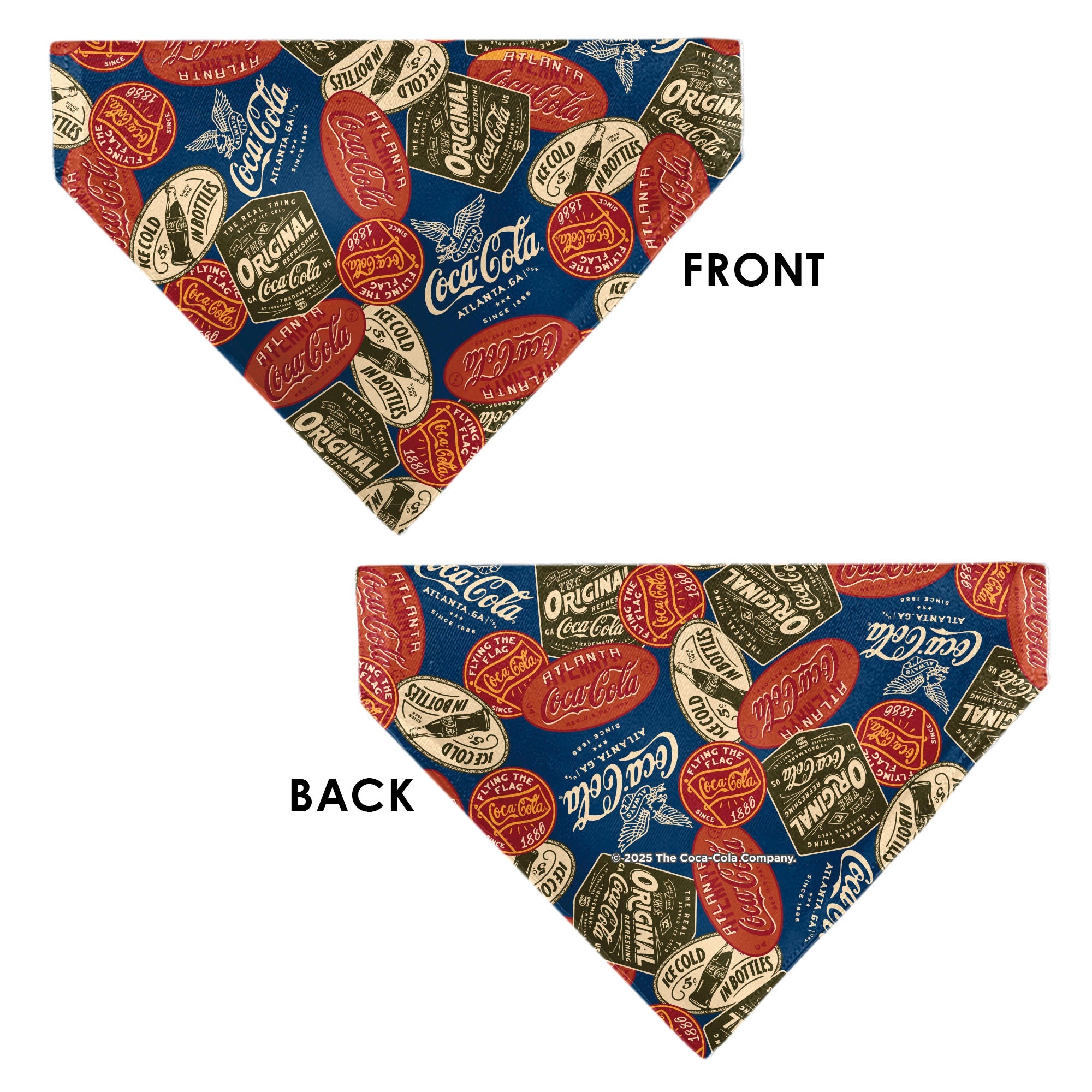 Pet Bandana - Classic COCA-COLA Badges Collage Blue