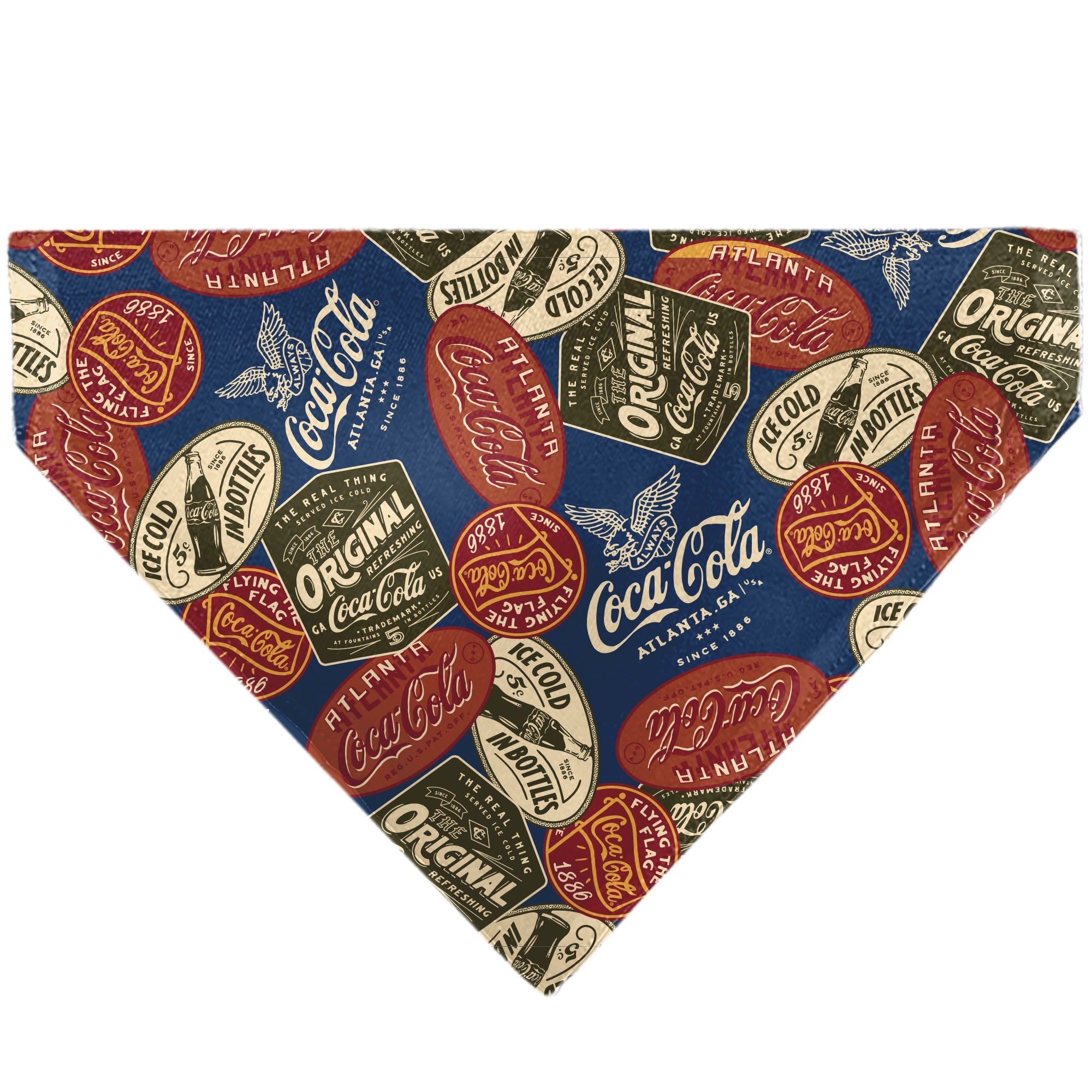 Pet Bandana - Classic COCA-COLA Badges Collage Blue