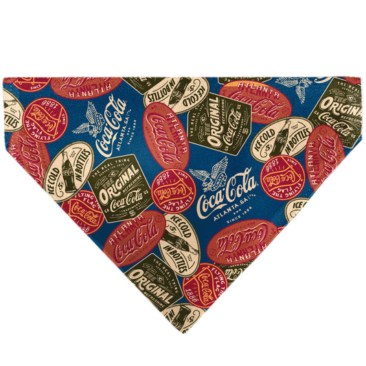 Pet Bandana - Classic COCA-COLA Badges Collage Blue