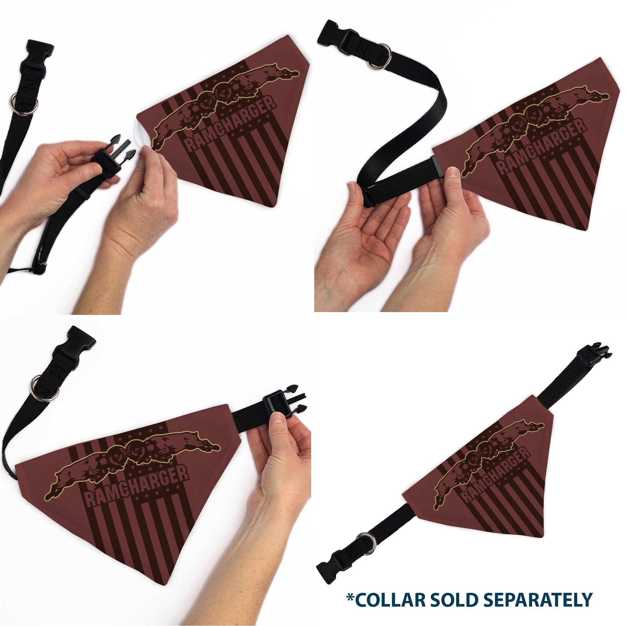 Pet Bandana - RAM CHARGER Americana Browns/Black