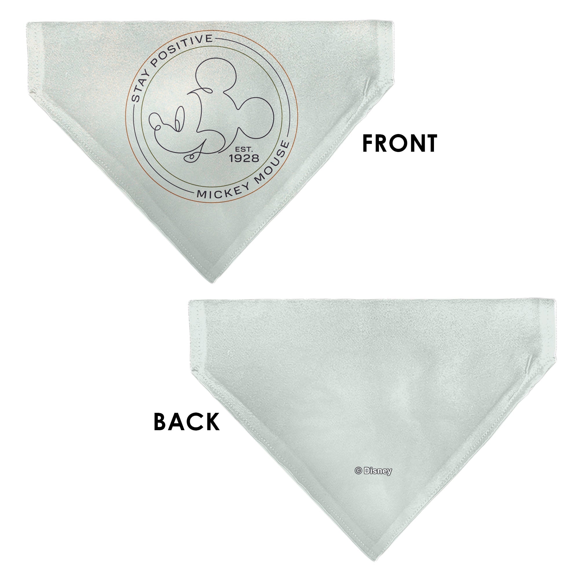 Pet Bandana - Mickey Mouse STAY POSITIVE Line White/Multi Color