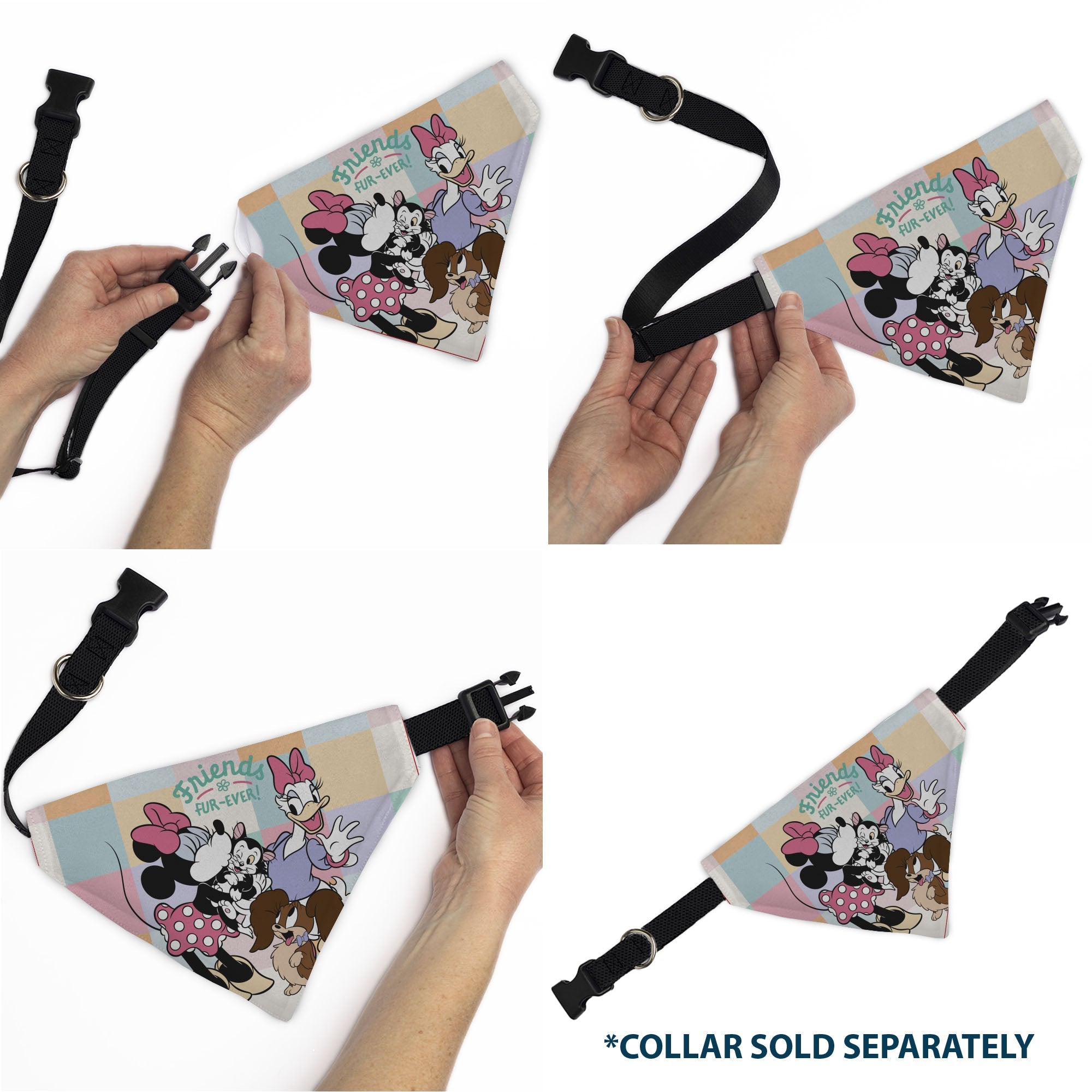 Pet Bandana - Minnie Mouse and Daisy Duck with Figaro and Fifi FRIENDS FUR-EVER Multi Color
