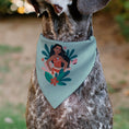 Load image into Gallery viewer, Pet Bandana - Moana Standing Pose and Plants Greens
