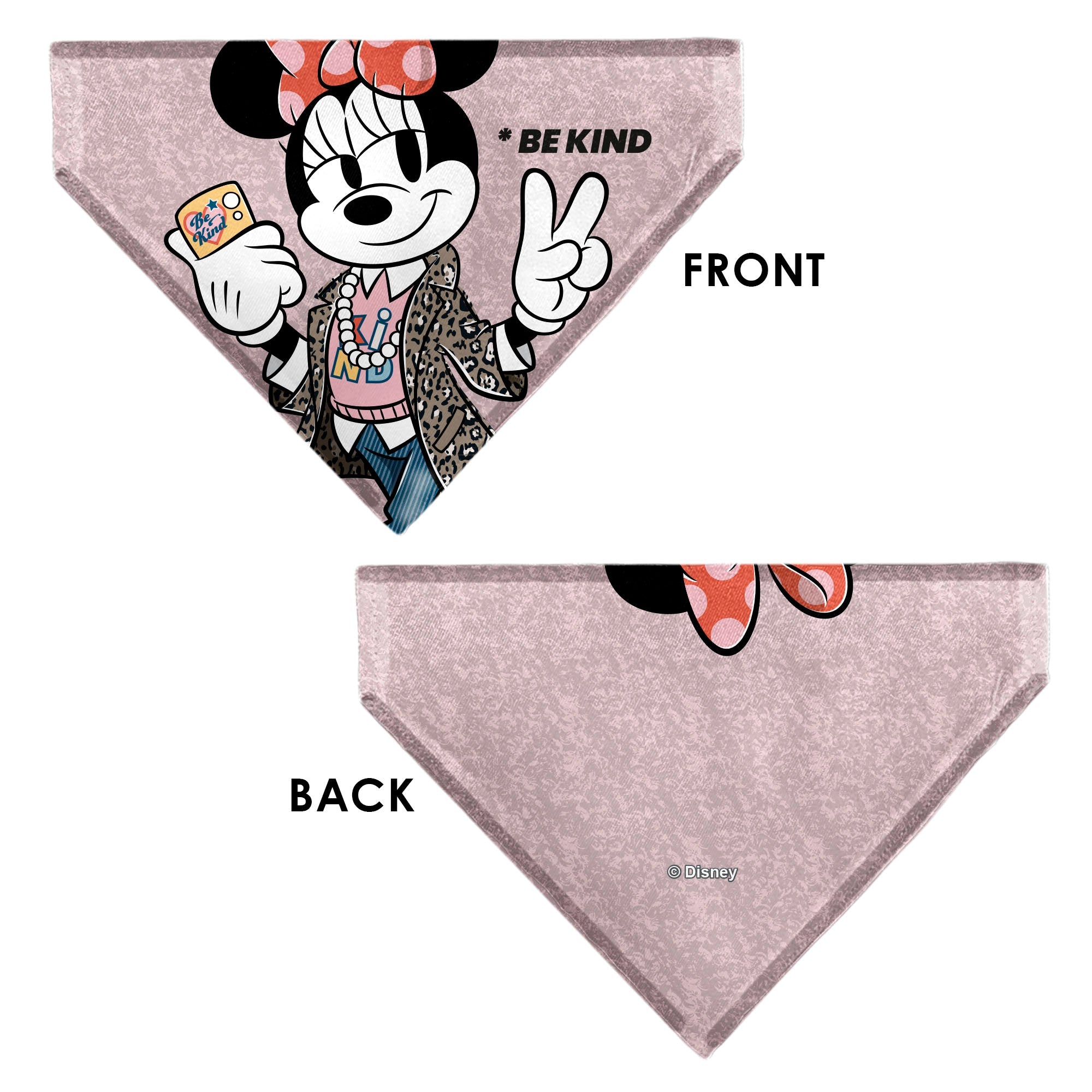 Pet Bandana - Minnie Mouse BE KIND Peace Pose Pinks