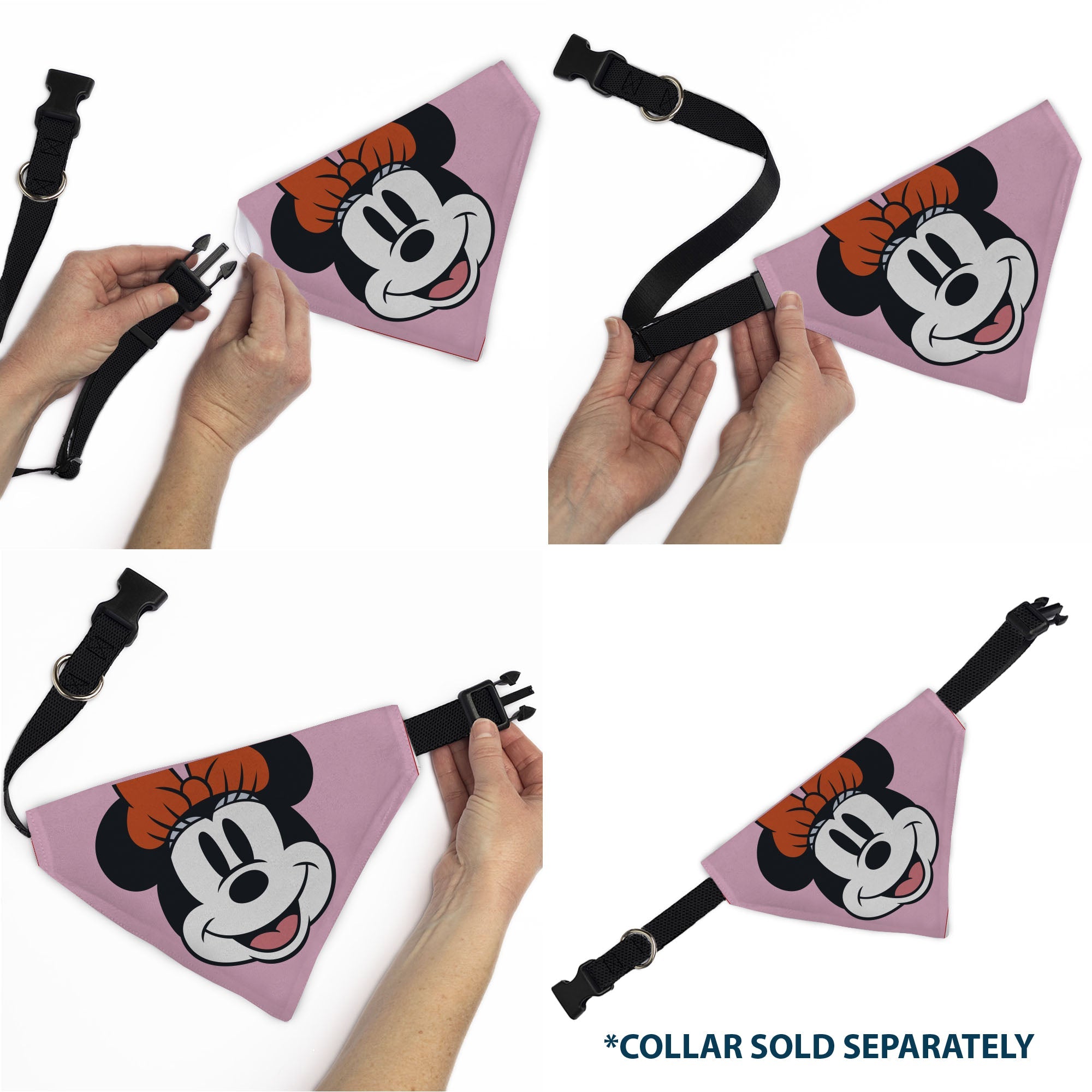 Pet Bandana - Minnie Mouse Smiling Face Close-Up Pink