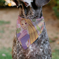 Load image into Gallery viewer, Pet Bandana - Tangled Rapunzel and Pascal Flowers Pose Pinks
