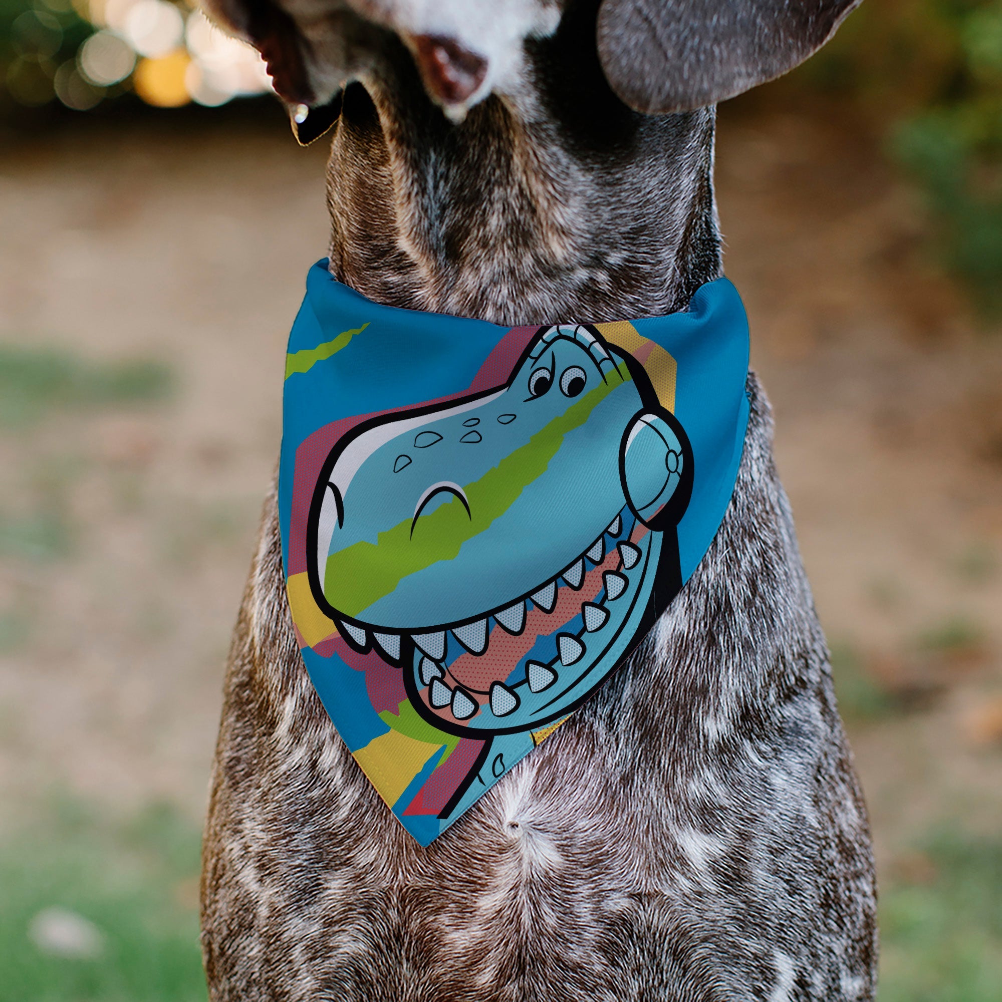 Pet Bandana - Toy Story Rex Pop Art Pose Blue/Multi Color